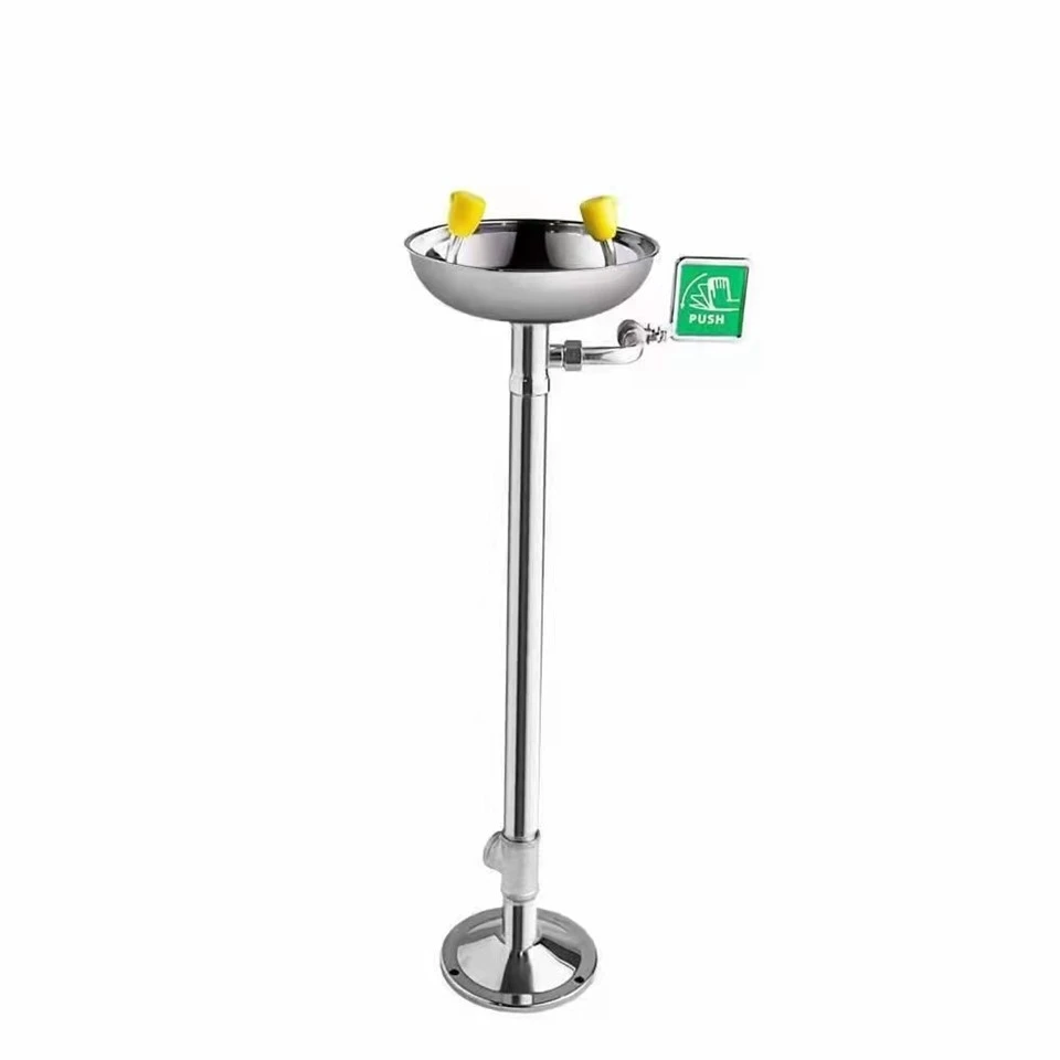 304 Stainless Steel Vertical Eyewash Shower Station OEM